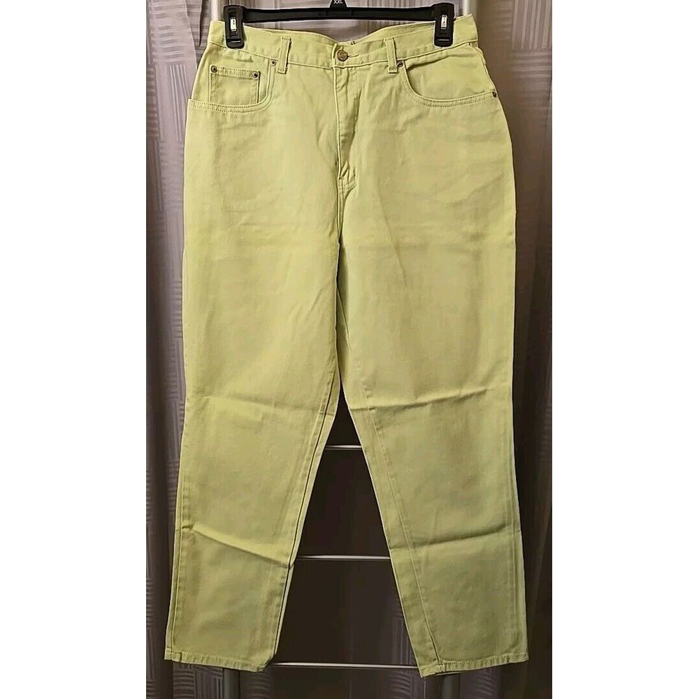 Vintage Bill Blass High Waisted Mom Jeans Womens Size 16 Waist 34" Stretch Green